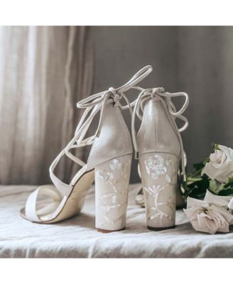 Women's Flora Ankle Strap Pearl Heel Sandal