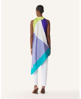  Silk Graphic Print Silk Top