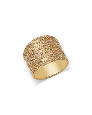 Diamond Multirow Wide Width Ring in 14K Yellow Gold, 1.22 tcw