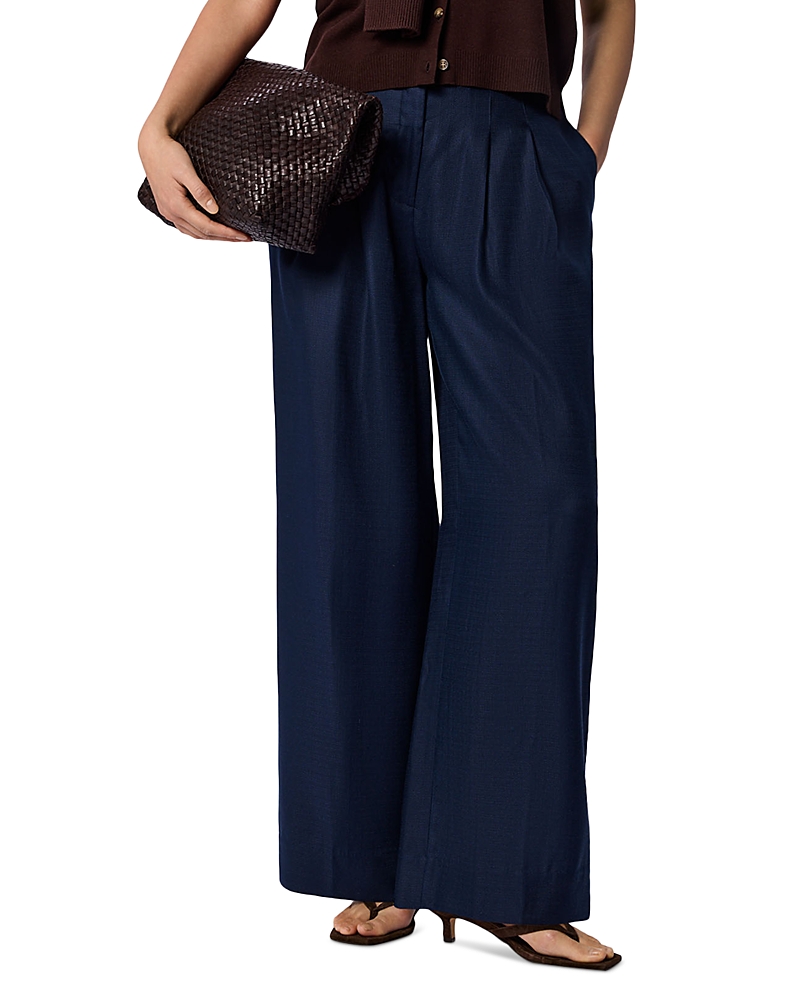 Whistles Wide Leg Hopsack Trousers