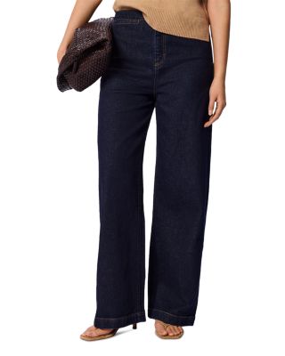 Stretch Full Length Wide Leg Jeans in Denim