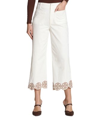 Embroidered Hem Pants