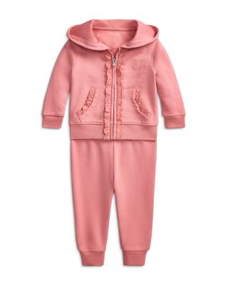 Girls' Eyelet-Trim Terry Hoodie & Jogger Pant - Baby