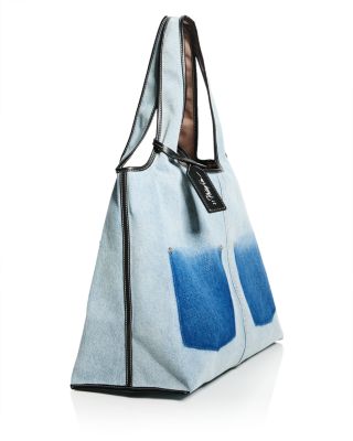 Denim Ghost Patch Denim Tote Bag 
