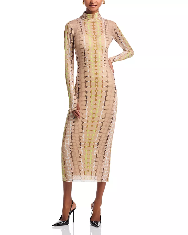 Afrm Shailene Dress in Tonal Dot