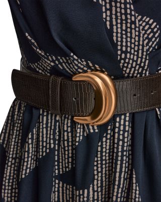 Printed Sleeveless Belted Midi Dress