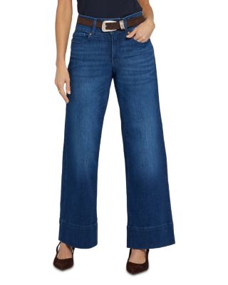 Teresa High Rise Wide Leg Double Button Jeans in Deep Wave
