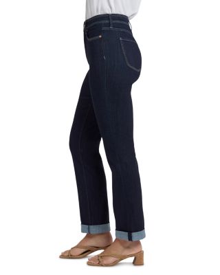 Marilyn High Rise Triple Stitch Straight Jeans in Morning Tides