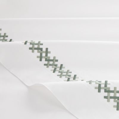 Atticus Embroidered Percale Sheet Set, Queen - Exclusive