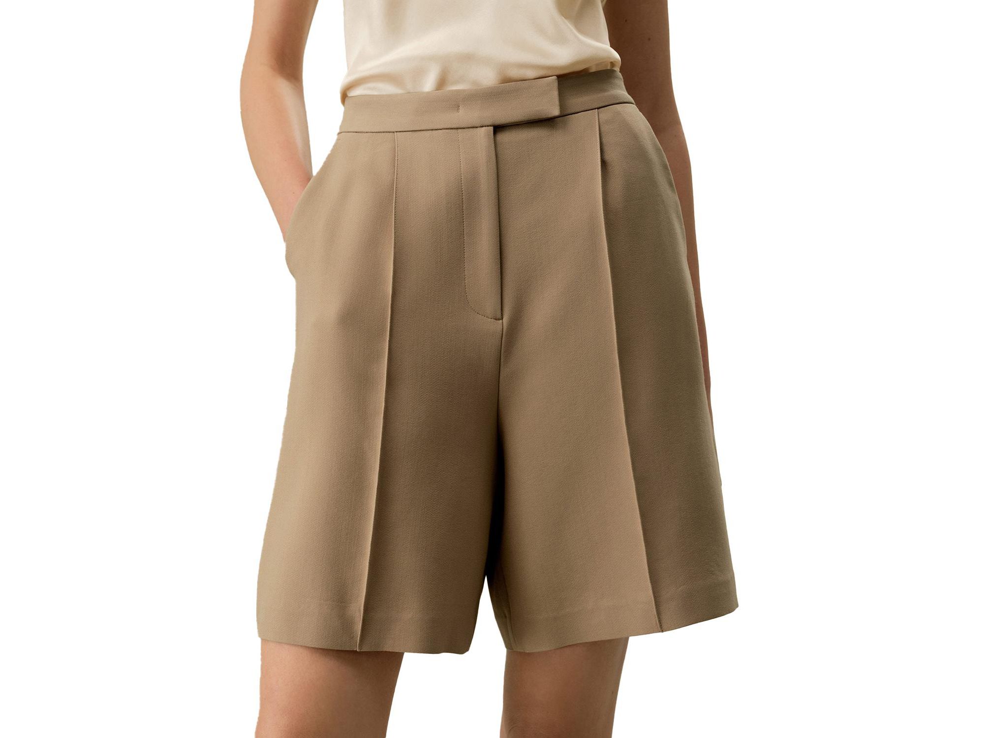 Silk-Wool Blend Polished Shorts — Image 4