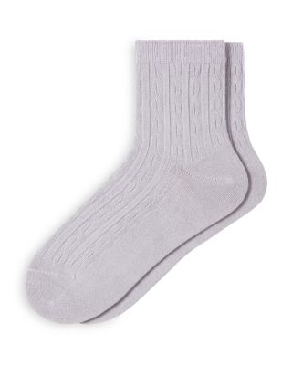Silk Blend Cable Crew Socks