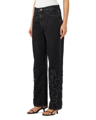 Birkin Mid Rise Straight Jeans in Ranchero Noir