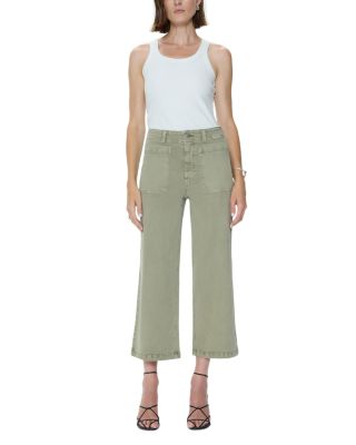 Zooey Patch Pocket Utility Jeans in Slate Green