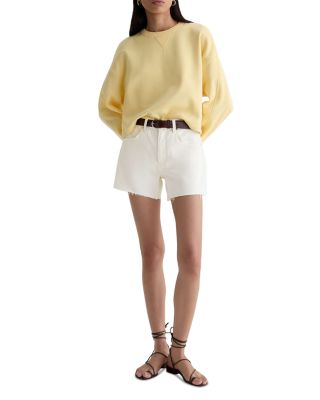 Halle Denim Shorts in Powder Mended