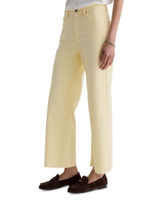 Saige High Rise Wide Leg Crop Jeans in Sunlight Yellow