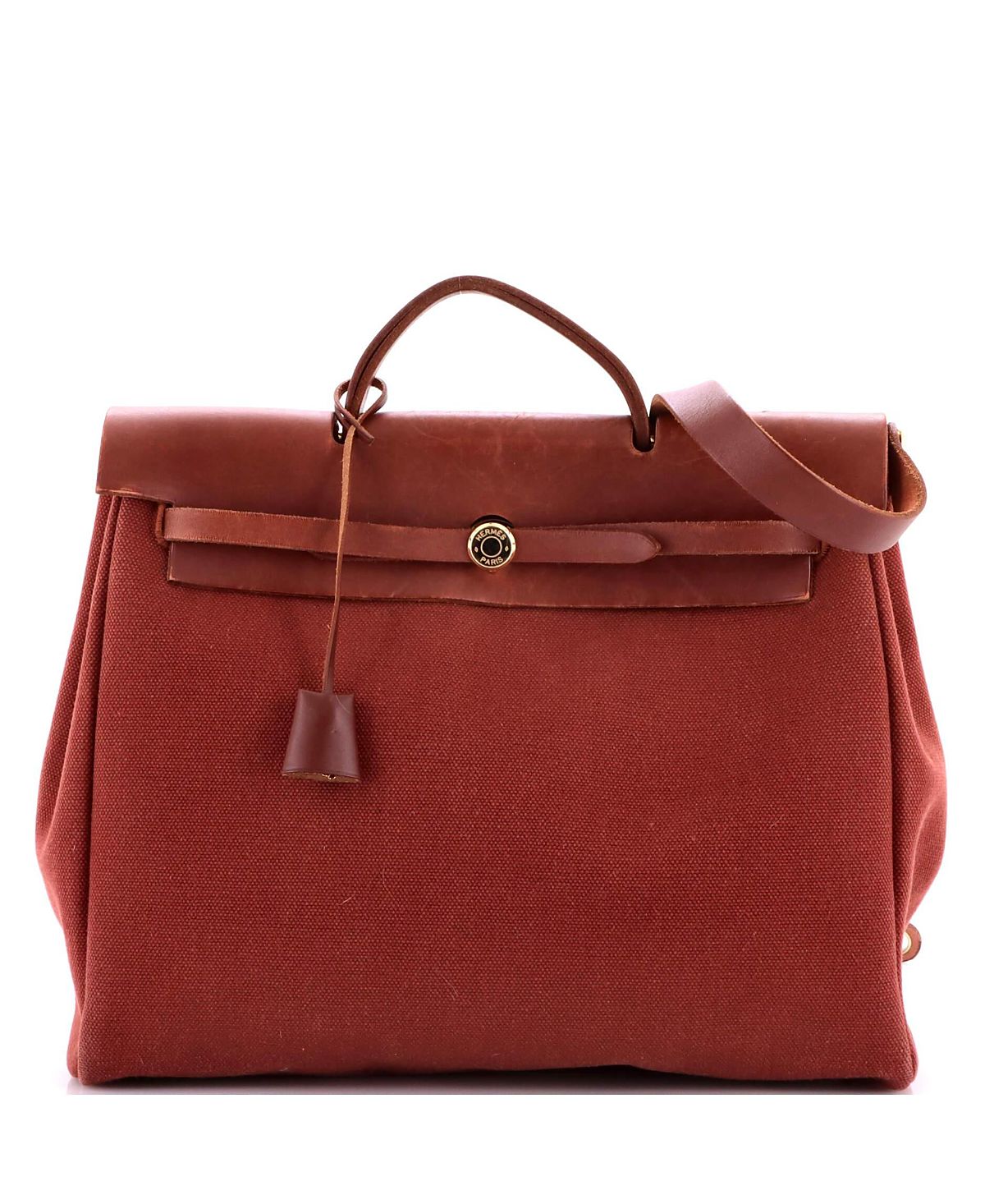 Pre-Owned HERMES 39 Herbag Zip Leather and Toile
