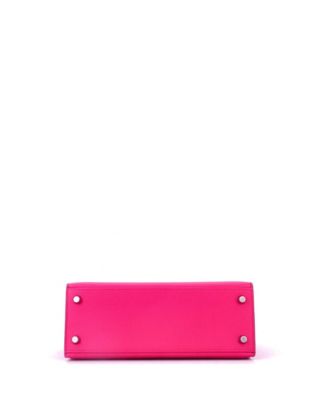 Kelly 25 Handbag Pink Epsom with Palladium Hardware