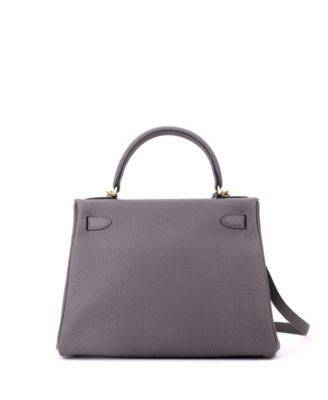 Kelly 28 Handbag Grey Togo with Gold Hardware