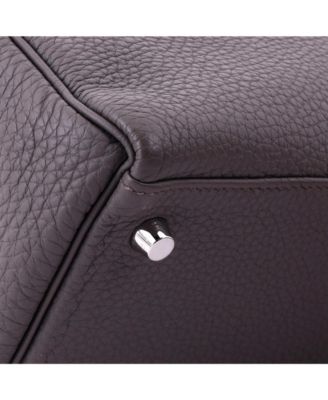 Kelly 28 Handbag Grey Clemence with Palladium Hardware