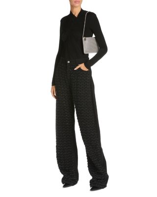 Mid Waist Laser Boucl&eacute; Relaxed Curve Jeans in Black
