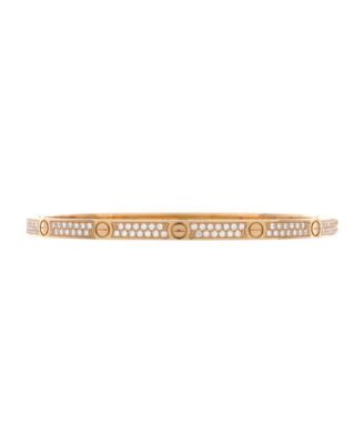  Small Love Bracelet 18K Gold with Pave Diamonds