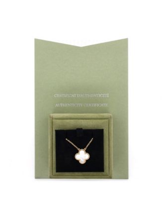  Vintage Alhambra Pendant Necklace 18K Gold and Mother of Pearl, 16.25"