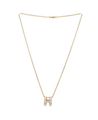  Pop H Pendant Chain Necklace Metal and Enamel, 16"