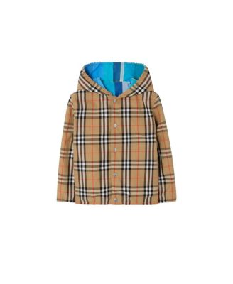 Boys' Reversible Check Nylon Hooded Jacket - Baby, Little Kid, Big Kid