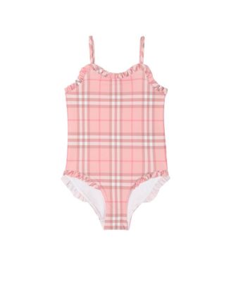 Girls' Ruffle Trim Check Swimsuit - Baby, Little Kid, Big Kid