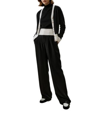  Gemini Cashmere Cardigan With Contrasting Hem