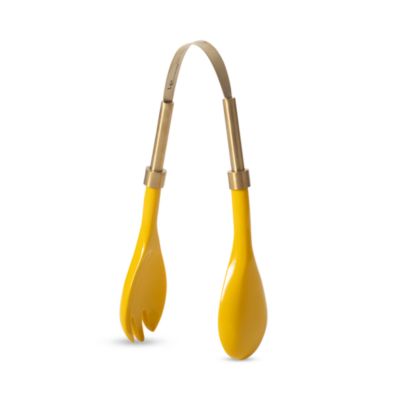 Lulu Powers Brass Finish Tongs - Yolk