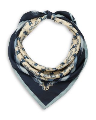 Horse & Carriage Straps Printed Silk Square Scarf