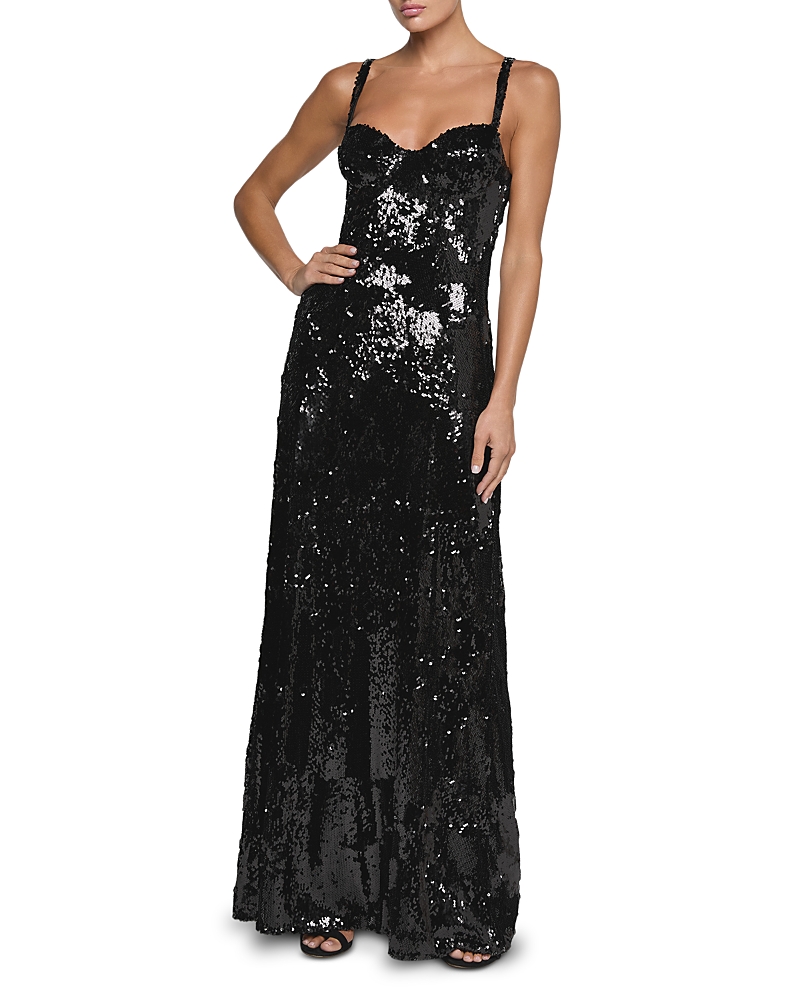 L'Agence Sayla Bias Cut Embellished Maxi Dress