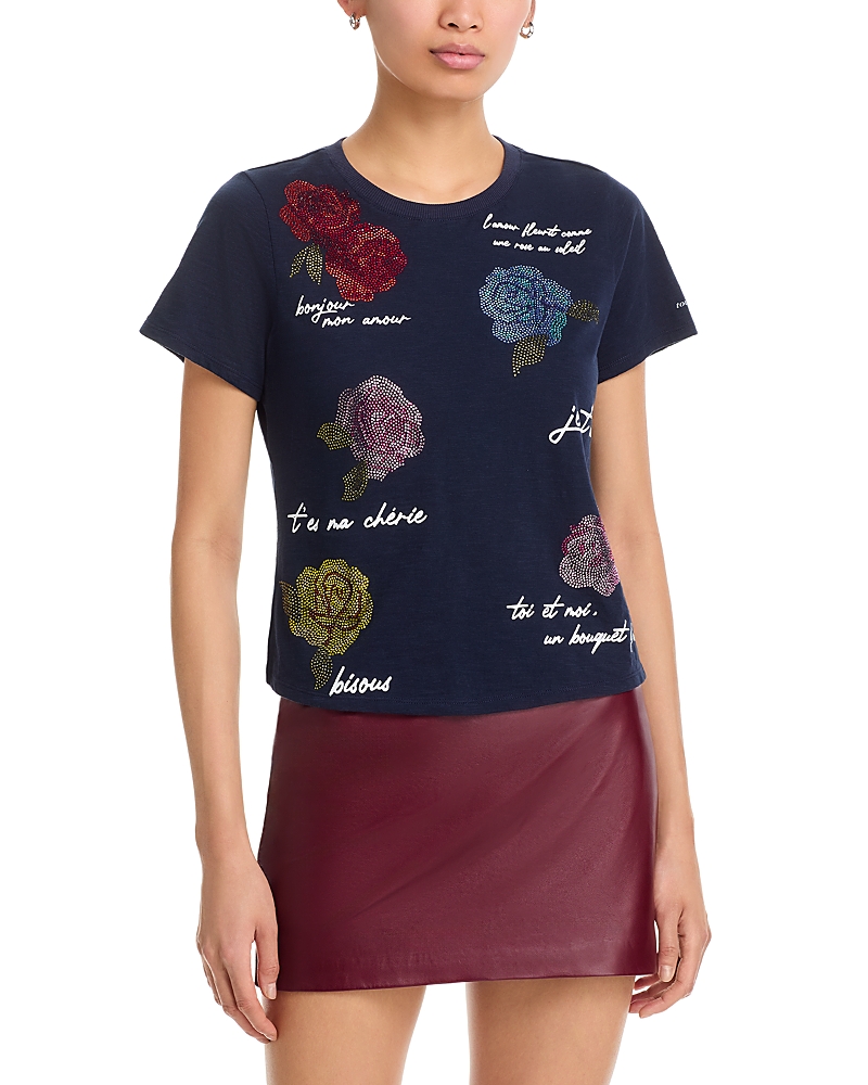 Cinq a Sept Embellished Flower Tee