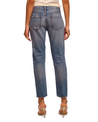 Milla Low Rise Straight Jeans in Distressed Vintage Wash
