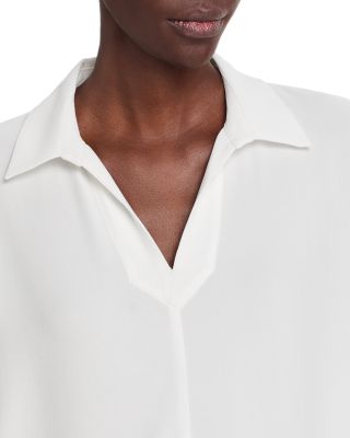 SiSilk Georgette Crepe Classic Collar Top