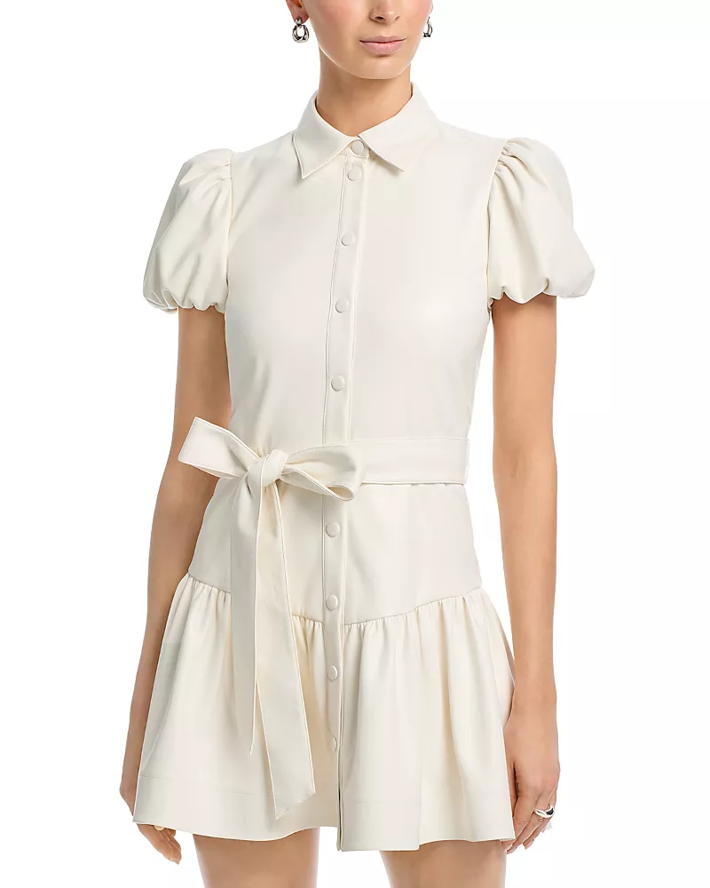 Alice and Olivia Henrietta Faux Leather Dress