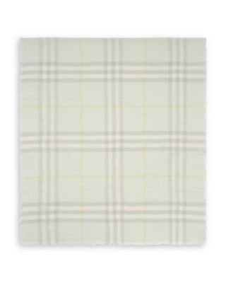 Wide Check Wool Scarf