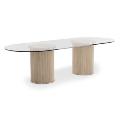 Rhythm Oval Glass Top Dining Table