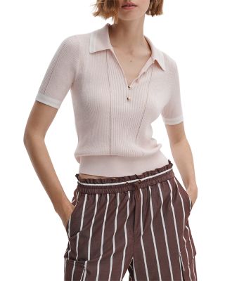 Laurie Tipped Short Sleeve Polo Sweater