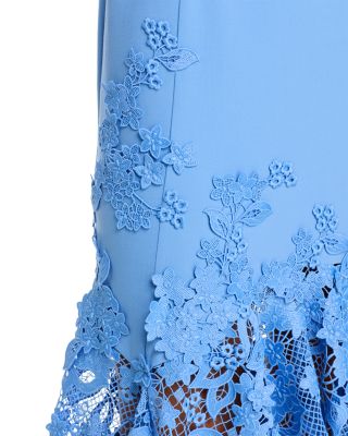 Sleeveless Porcelain Flowers Guipure Day Dress