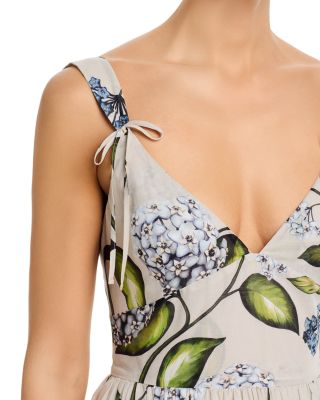 Sleeveless Porcelain Flowers Voile Day Dress