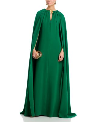 Draped Sleeved Caftan with Brooch 