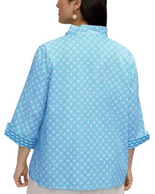 Tammy 3/4 Sleeve Geo Lattice Shirt