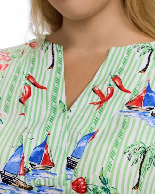 Alicia 3/4 Sleeve Resort Stripe Shirt