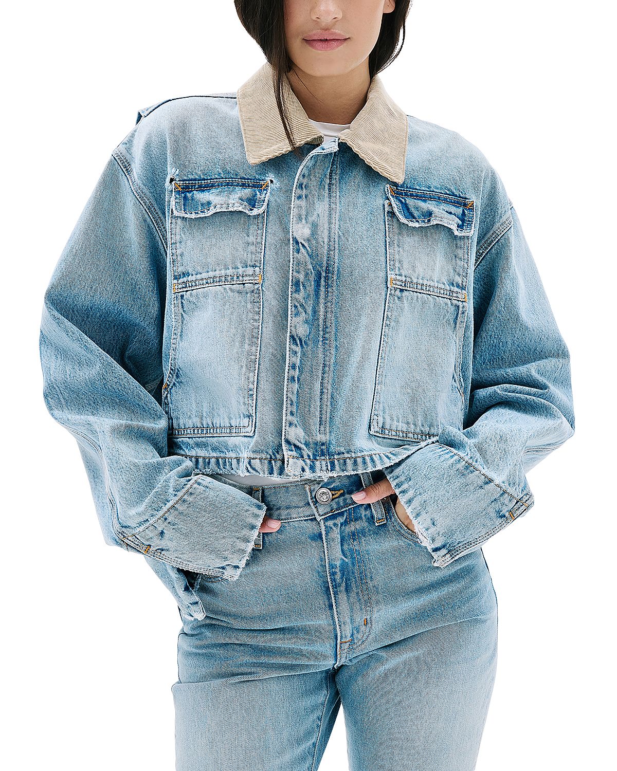 Slvrlake Conor Cropped Worker Jean Jacket