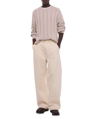 Relaxed Fit Pleated Jeans in Ecru