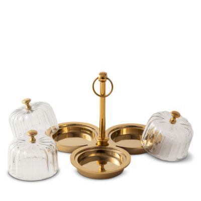 Fluted Glass Dome Entertaining Trio