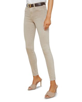 Marguerite Mid Rise Skinny Jeans in Biscuit