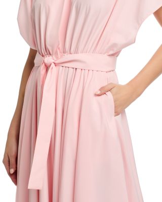 Boyfriend Neck Shirt Flared Gown